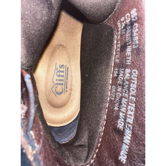 CLIFFS By White Mountain Elibeth Stacked Heel Lace-Up Ankle Bootie - size 9.5 - Picture 7 of 11